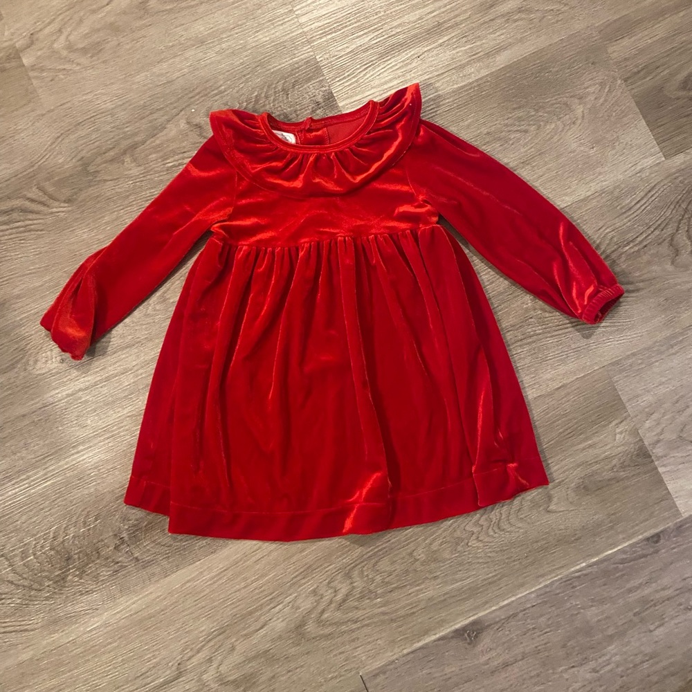Mud Pie 24 month/2T Velvety Red Holiday Dress - EUC
